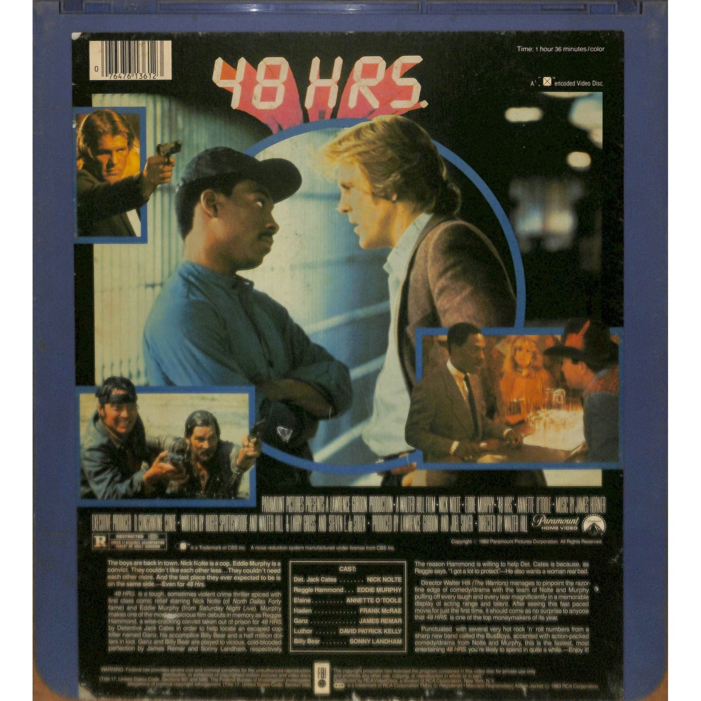 48 HRS. (1982) Vintage CED RCA SelectaVision Videodisc TESTEDWORKING