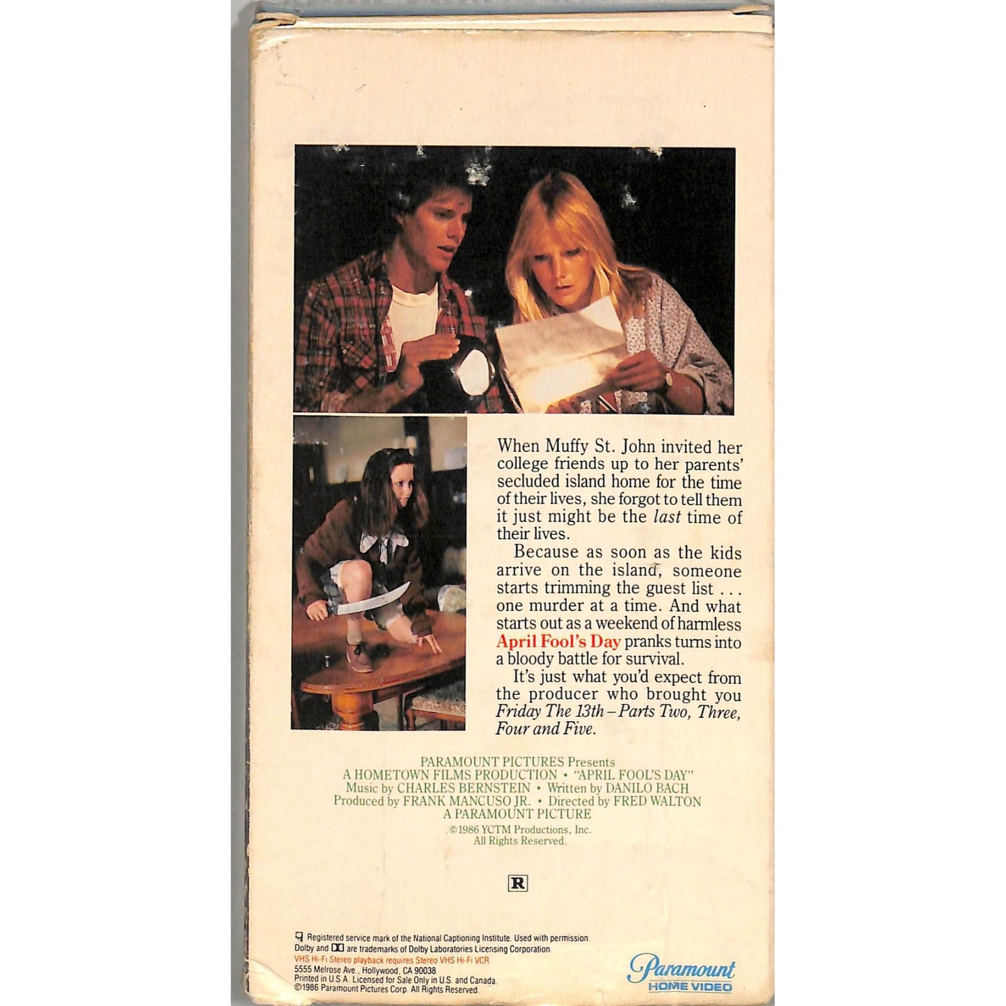 April Fool's Day (1986) VHS Tape Good condition
