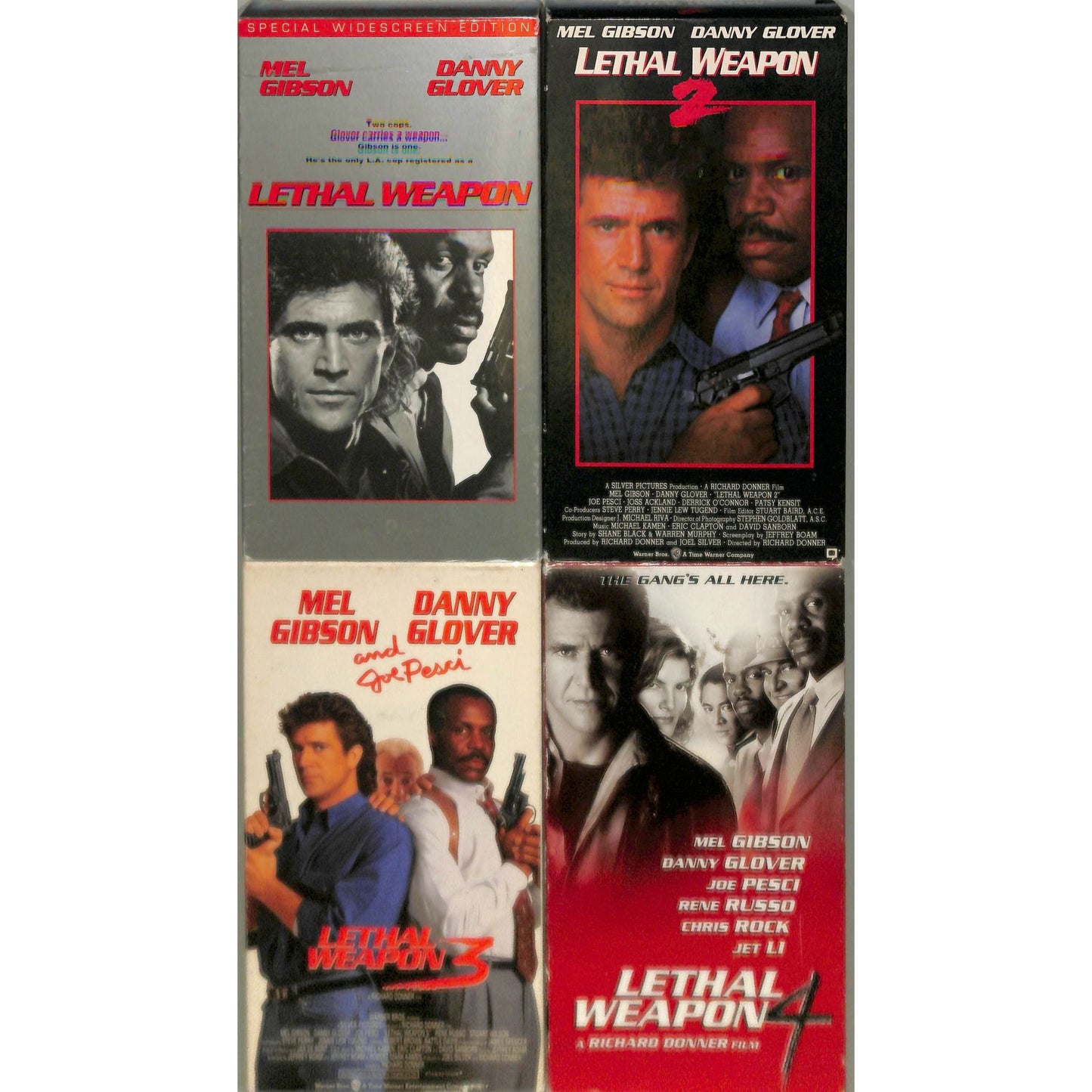 Lethal Weapon 1-4 VHS Tapes Collection