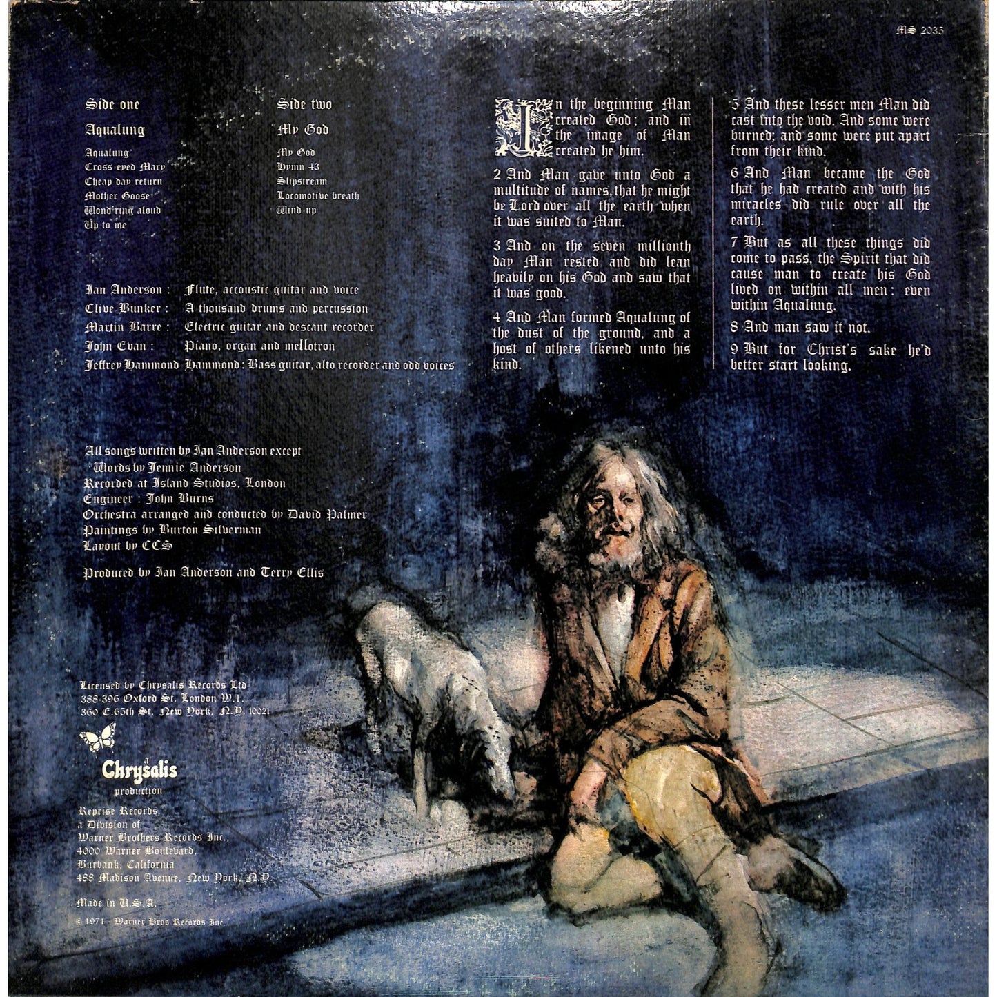 Jethro Tull - Aqualung Vinyl Record MS 2035