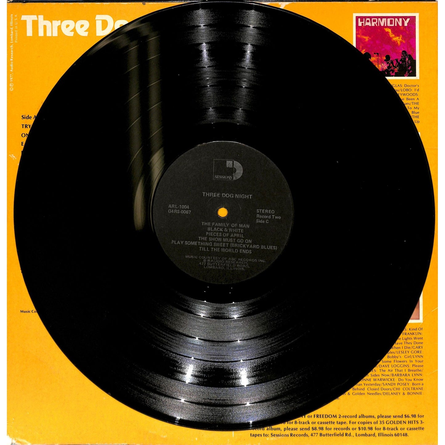 Three Dog Night Self Titled 2LP Vinyl Record ARL 1004