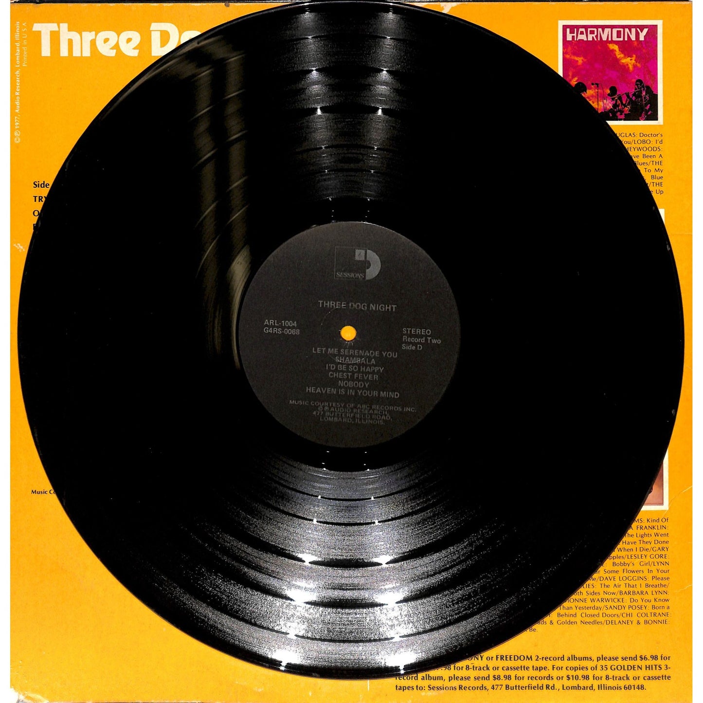 Three Dog Night Self Titled 2LP Vinyl Record ARL 1004