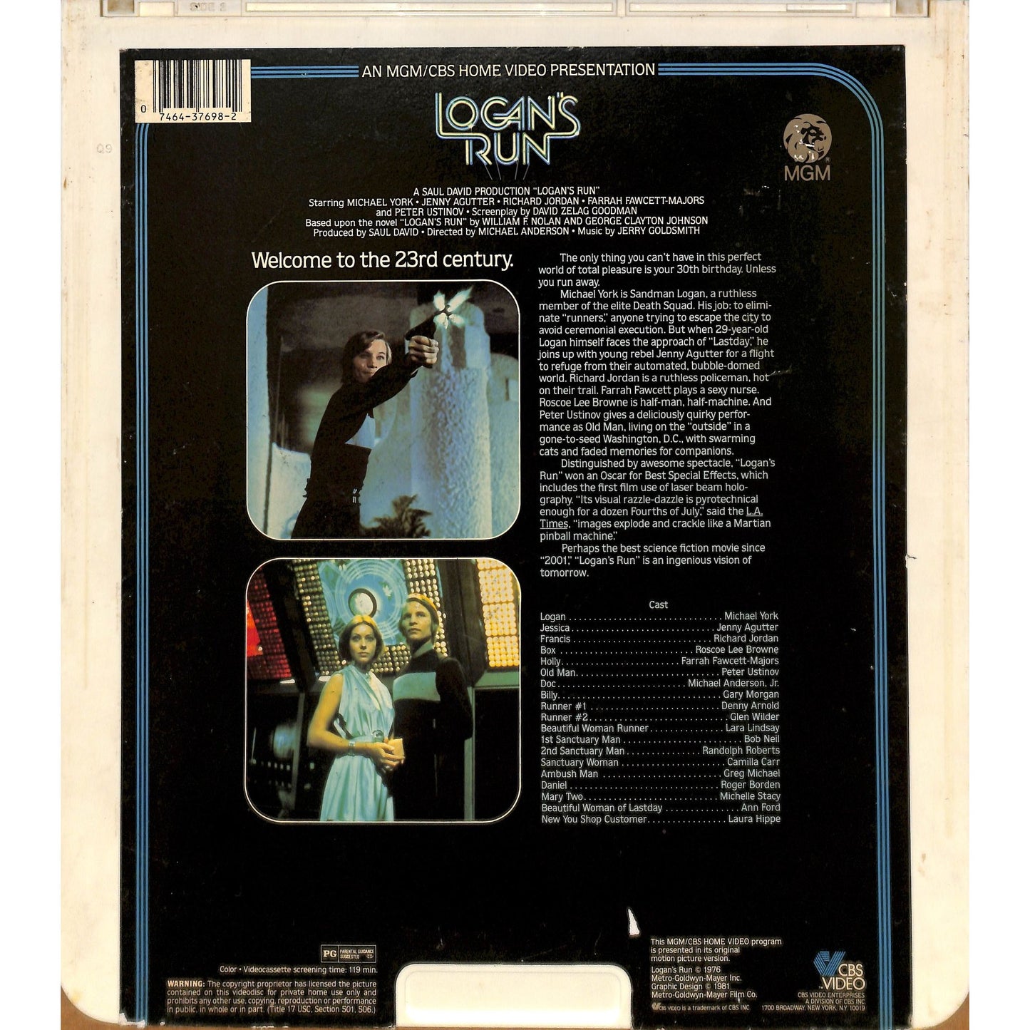 Logan's Run (1976) Vintage CED RCA SelectaVision Videodisc TESTED WORKING
