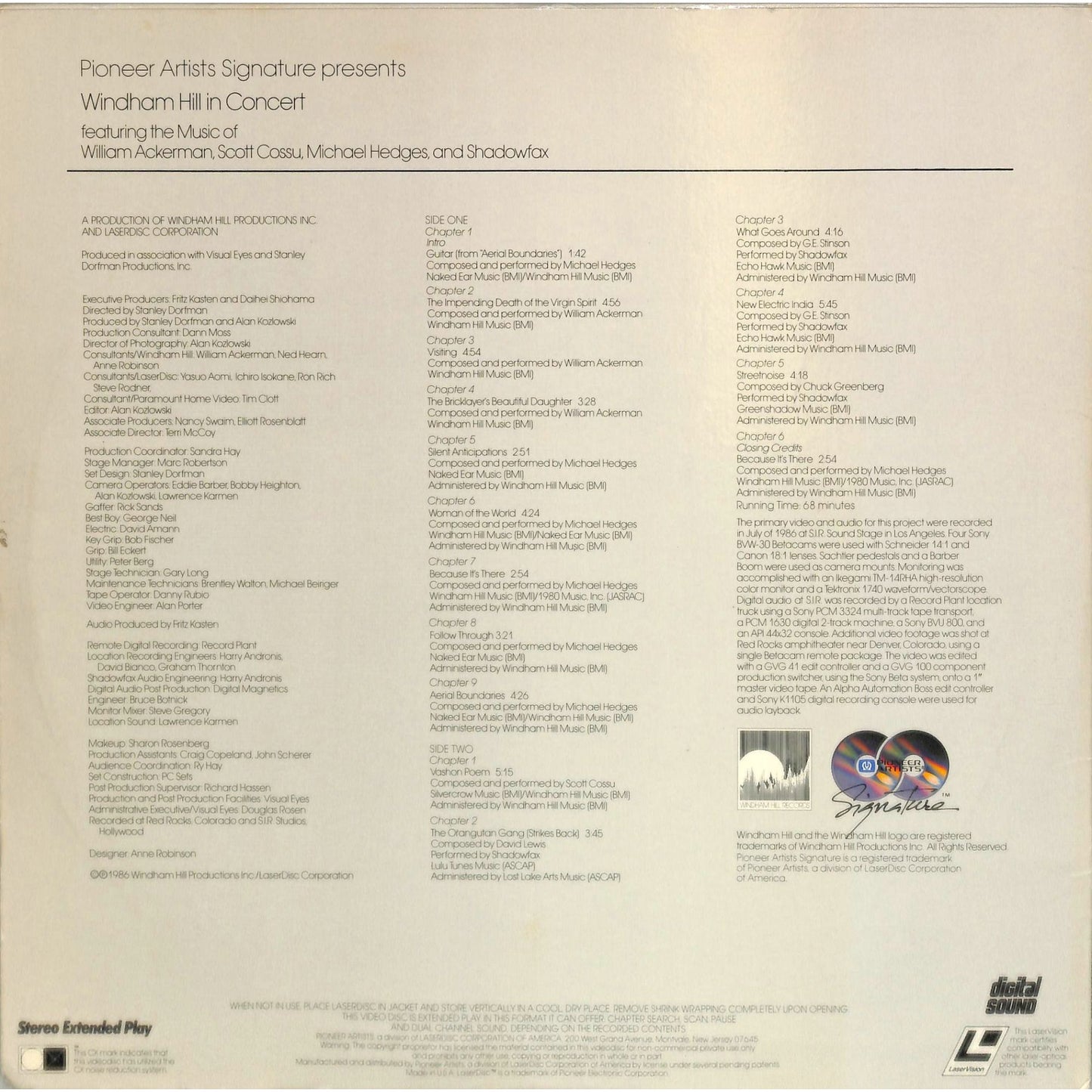 Windham Hill in Concert (1986) Laserdisc