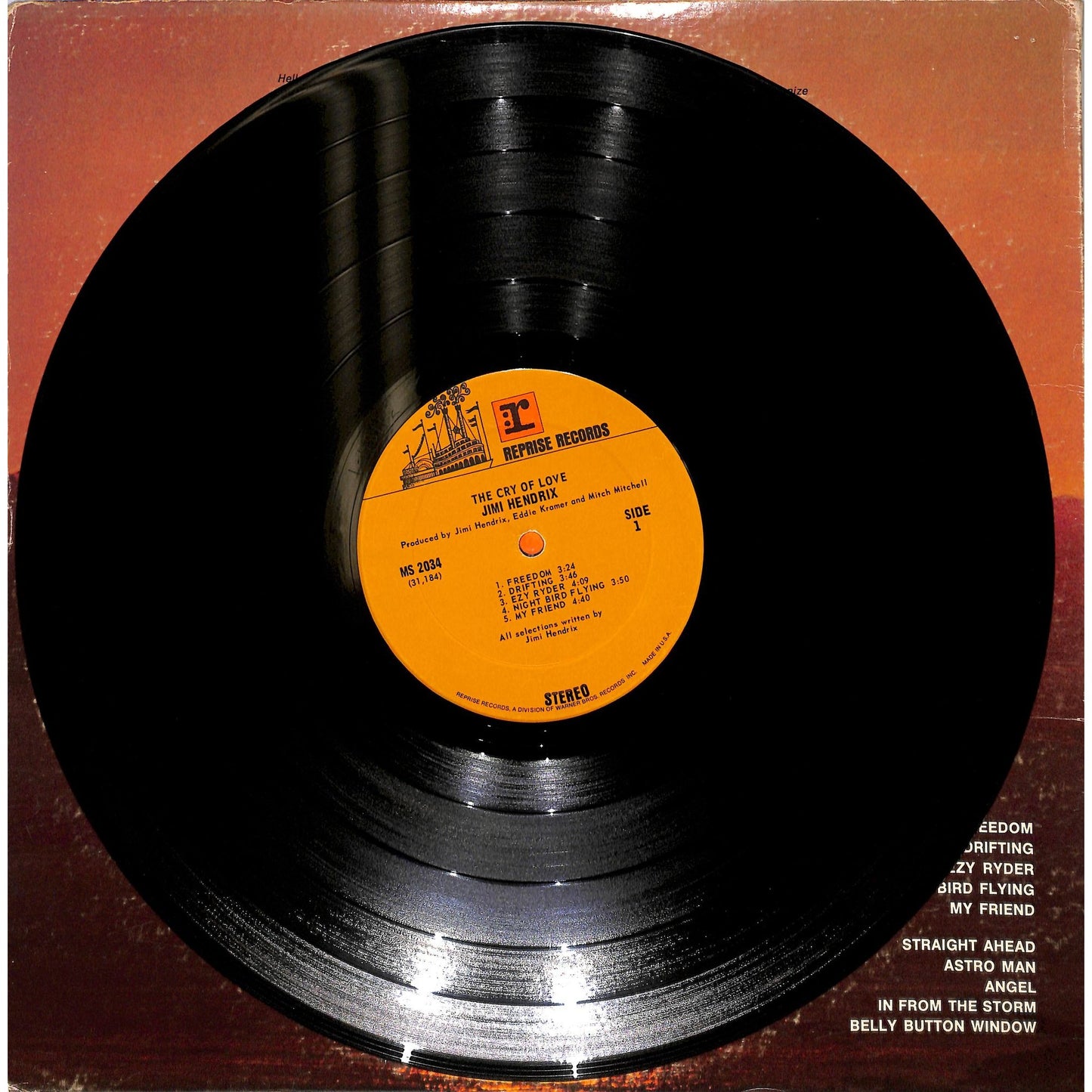 Jimi Hendrix - The Cry of Love Vinyl Record MS 2034