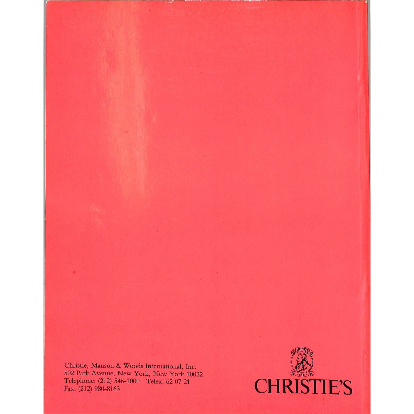 Christie's Contemporary Art Auction Catalog November 8, 1989