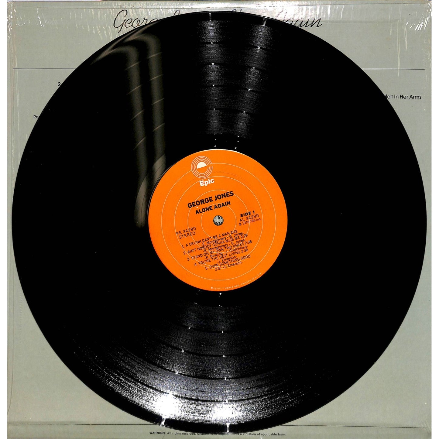 Geoge Jones - Alone Again Vinyl Record KE 34290