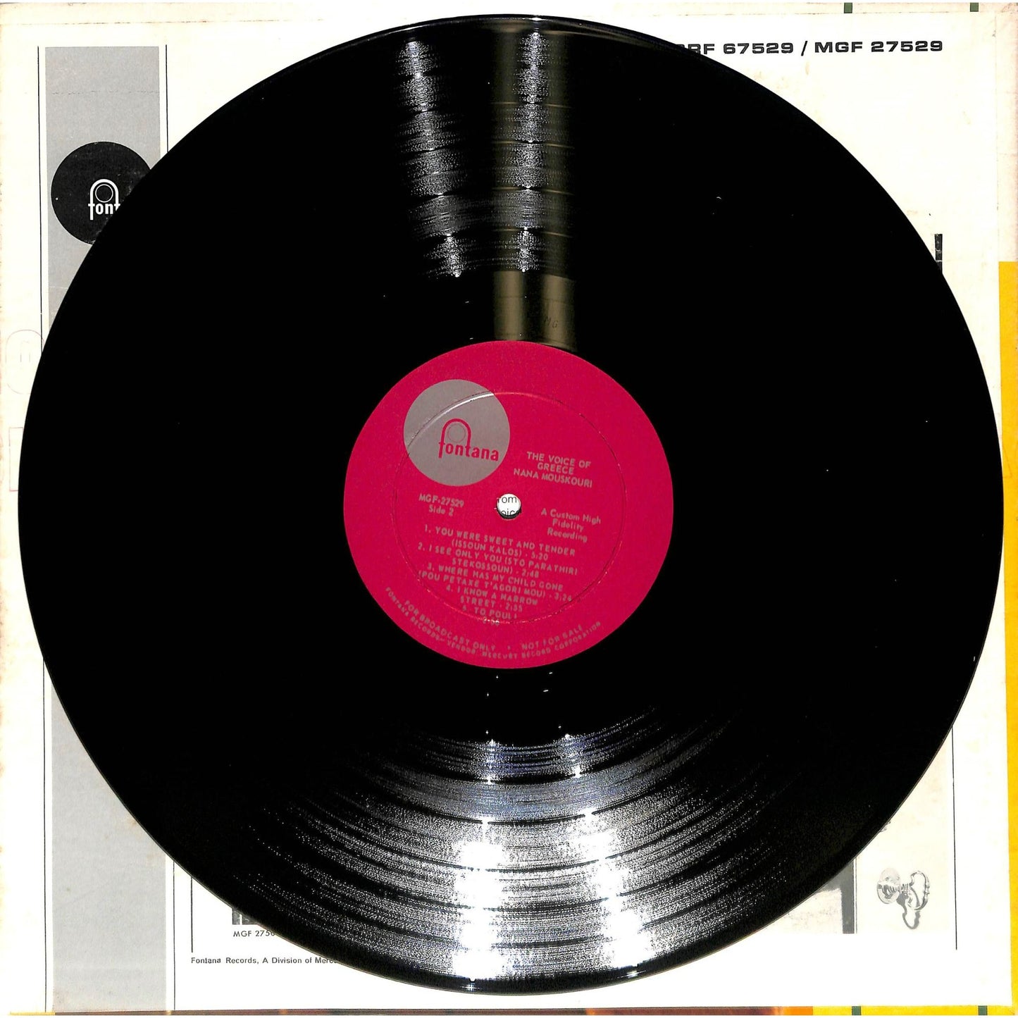 Nana Mouskouri - The Voice of Greece (1964) Promo Vinyl Record MGF-27529