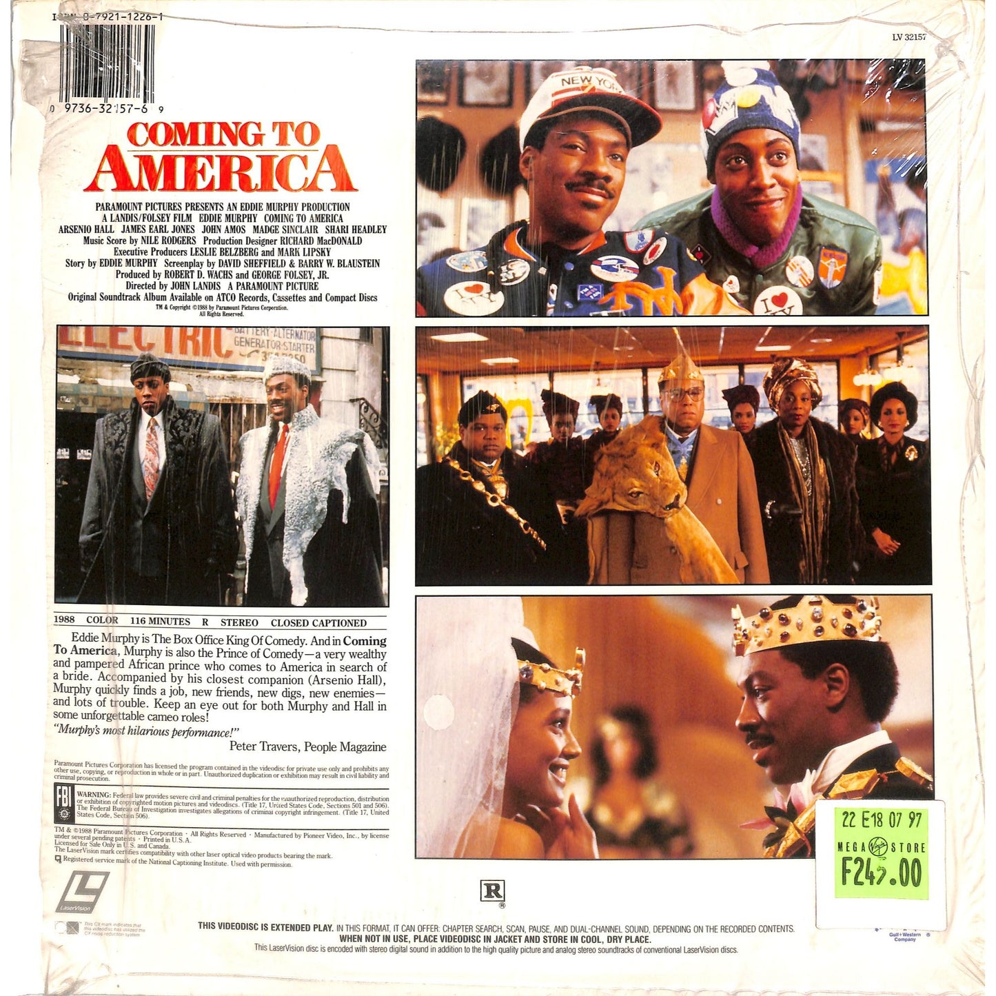 Coming to America (1988) Laserdisc