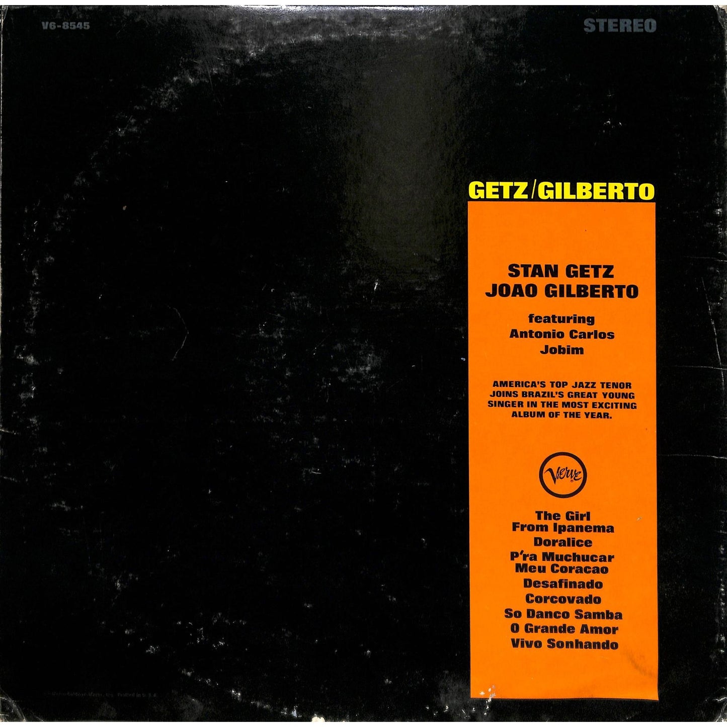 Getz/Gilberto (1964) Vinyl Record V6-8545