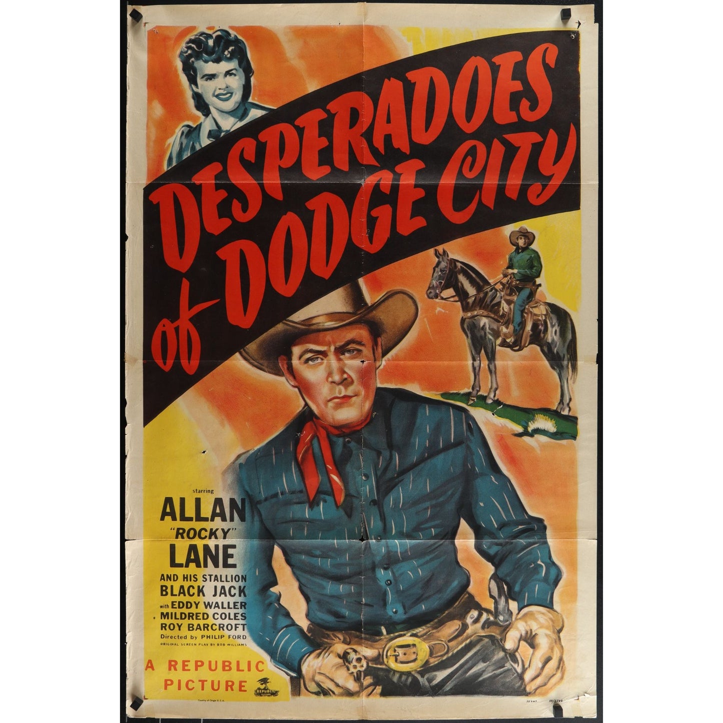 Desperadoes of Dodge City (1948) Original Movie Poster 27x41
