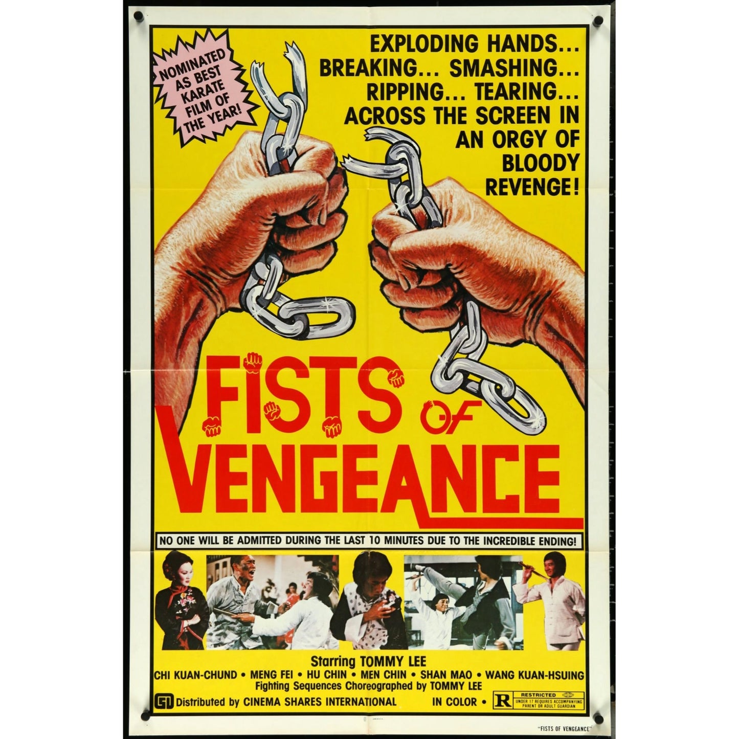 Fists of Vengeance (1977) Original Movie Poster Folded 27x41