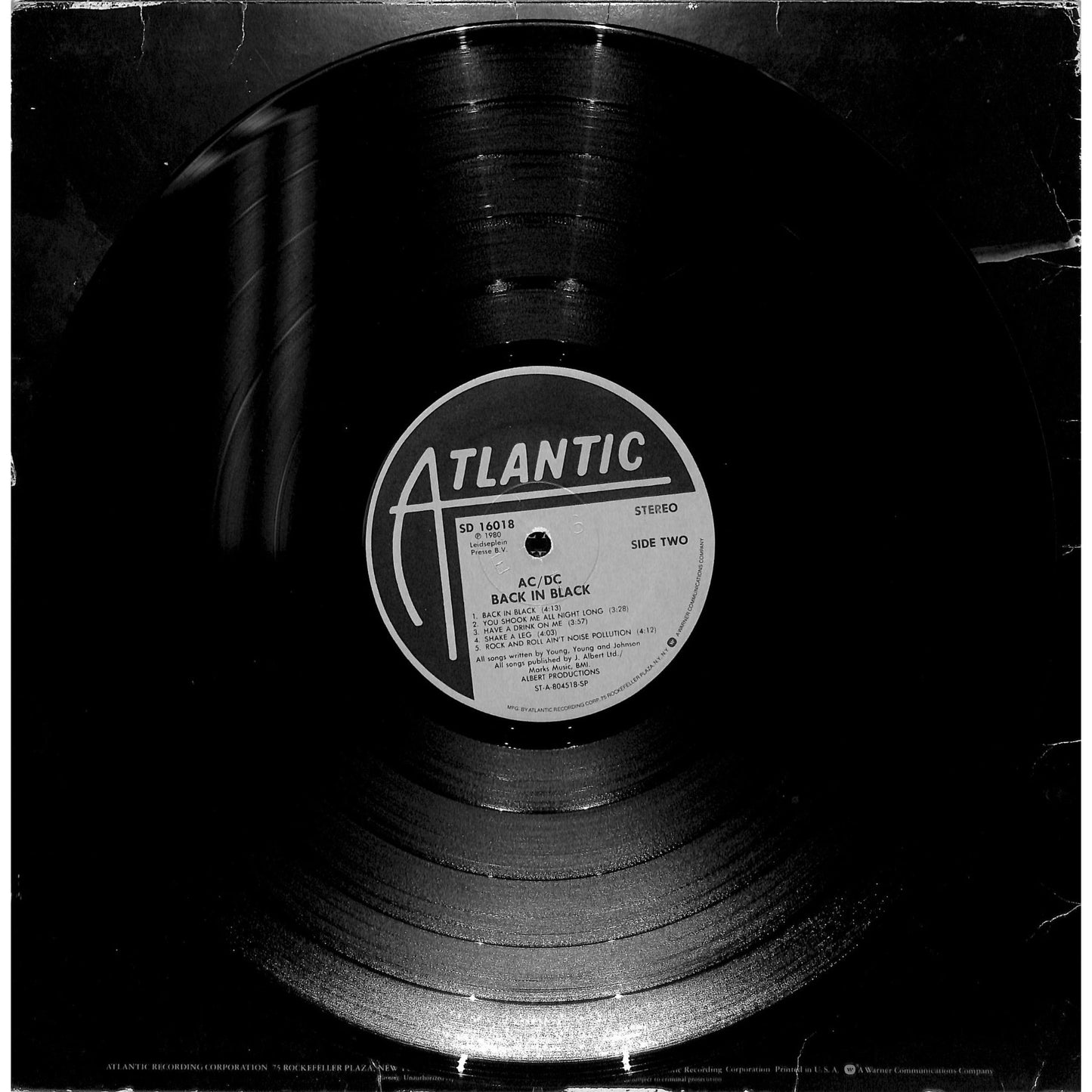 AC/DC - Back In Black Vinyl Record SD 16018