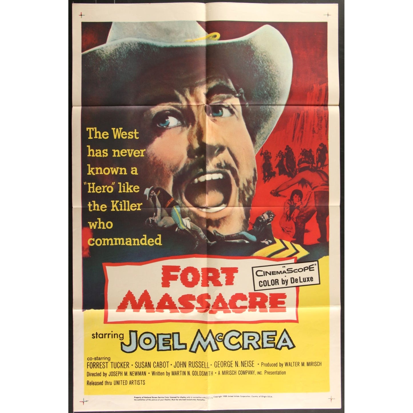 Fort Massacre (1958) Original Movie Poster 27x41