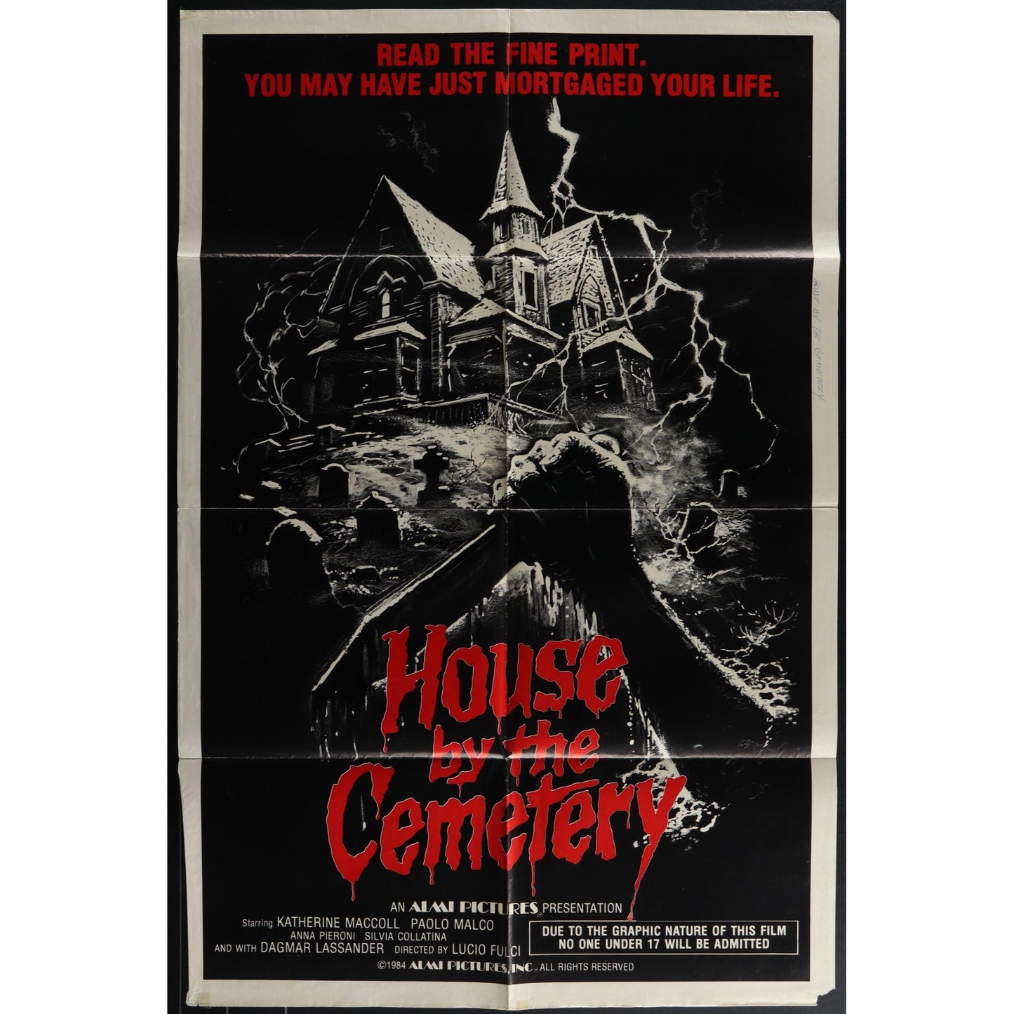 The House by the Cemetery (1981) Original Movie Poster Folded 27x41EM8-465