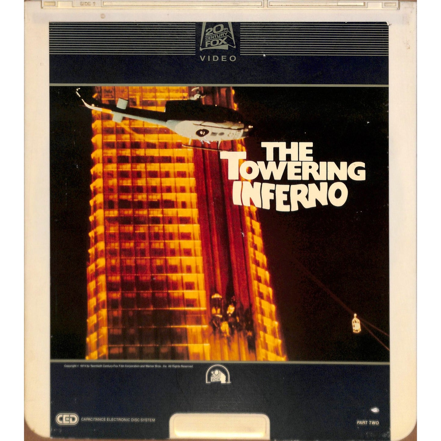 The Towering Inferno Parts 1 & 2 (1974) Vintage CED Videodisc TESTED WORKING
