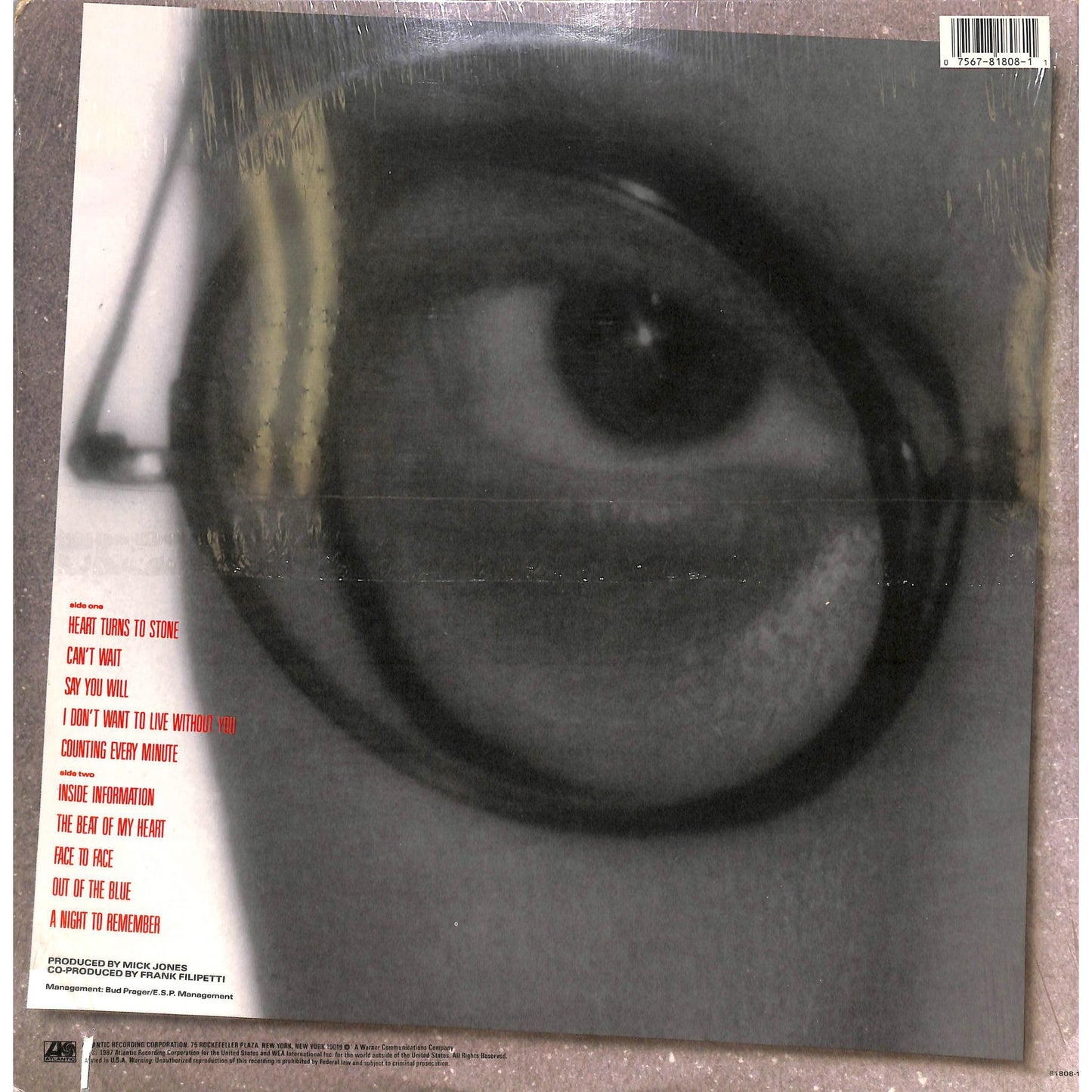 Foreigner - Inside Information Mint Vinyl Record 81808-1