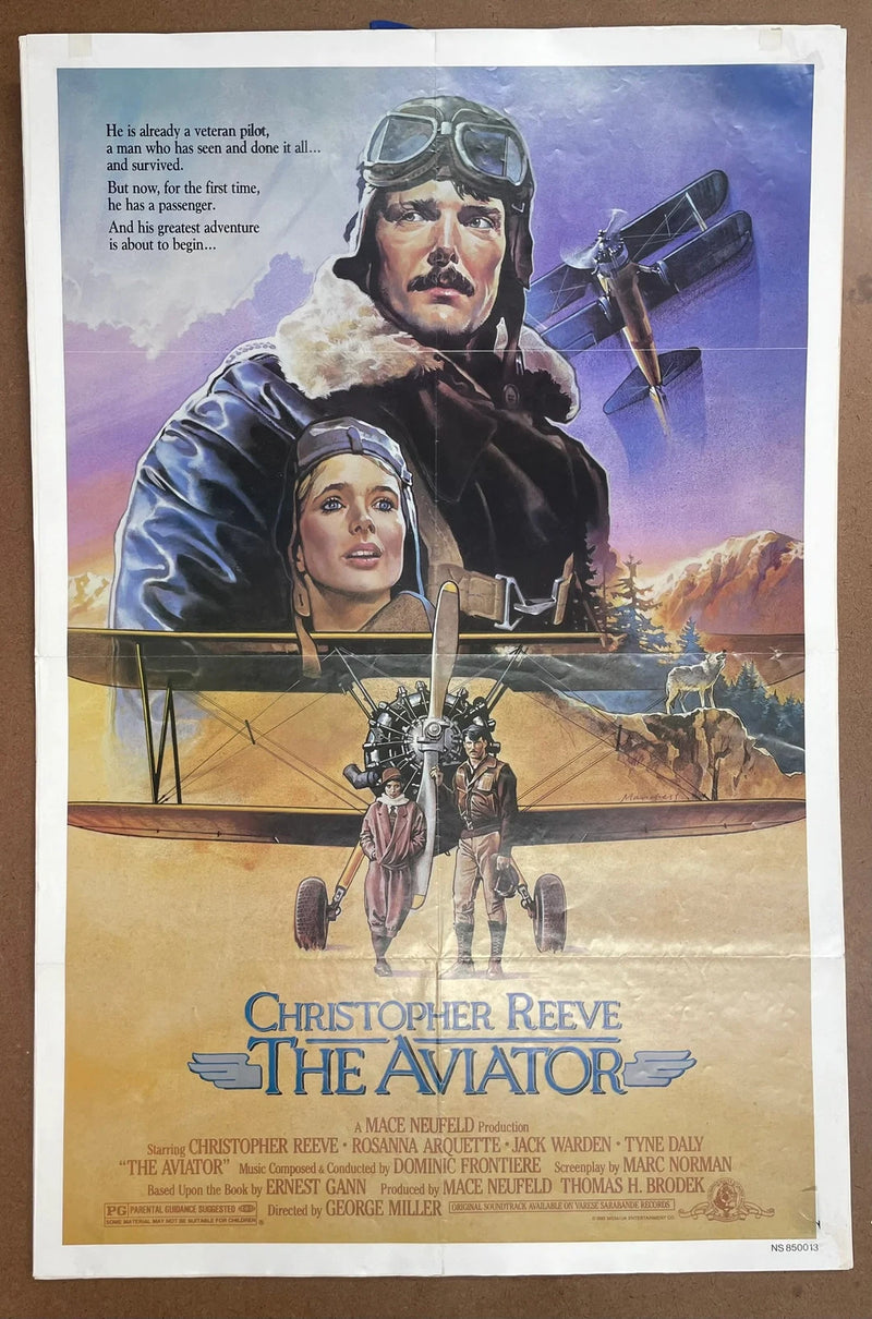The Aviator 1985 Original US One Sheet Folded Movie Poster Christopher Reeve