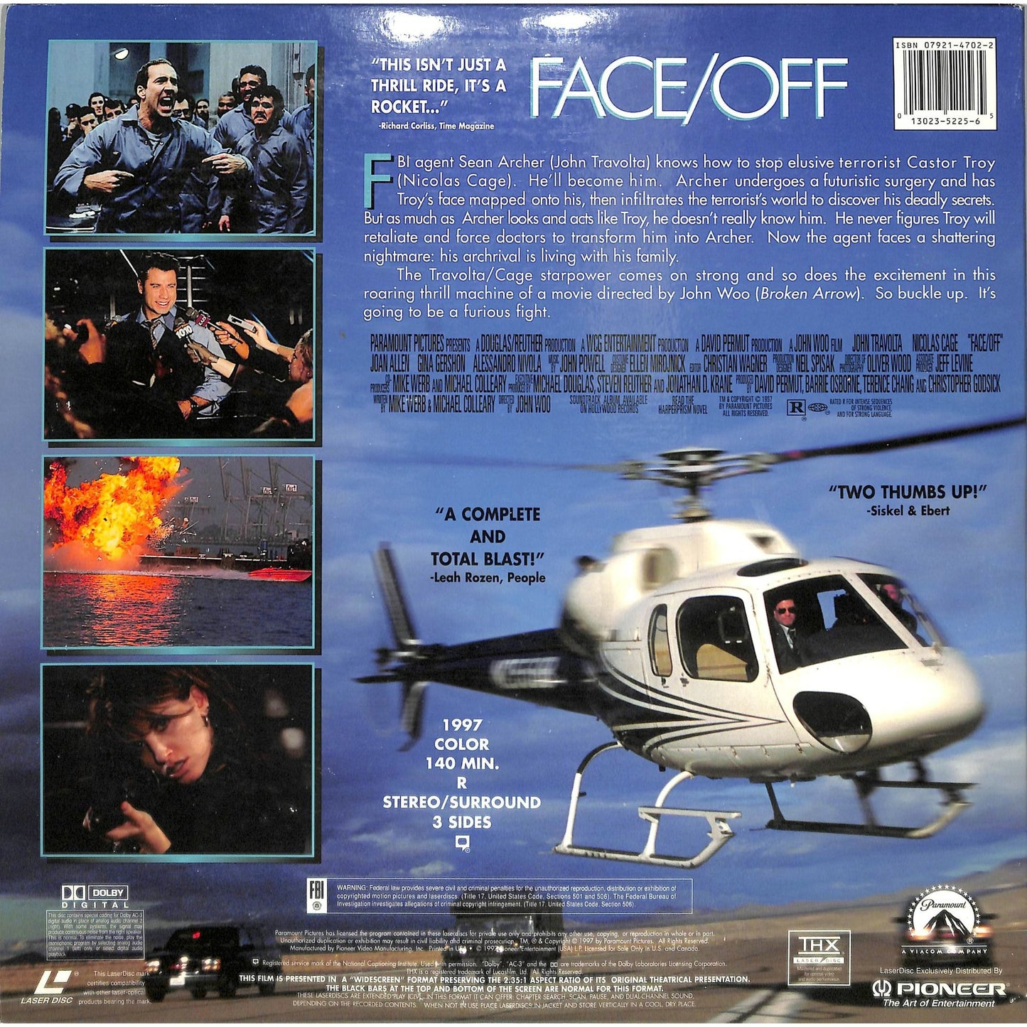 Face/Off (1997) Laserdisc Video