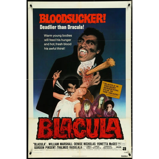 Blacula (1972) Original Theatrical Folded One-Sheet Movie Poster 27x41 EM2B7