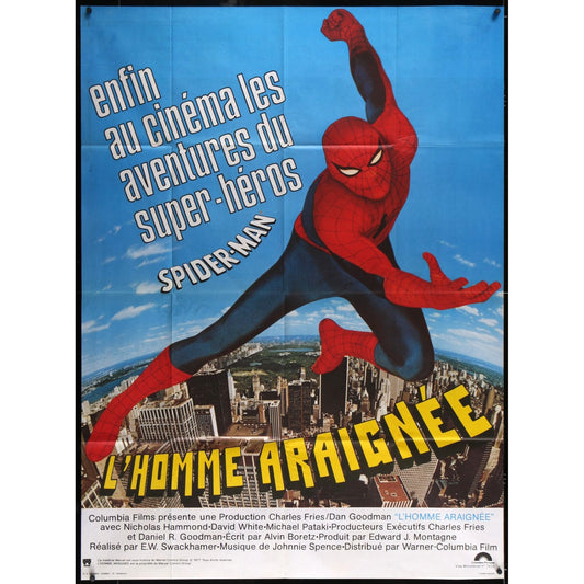 SPIDER-MAN French 1978 Original Theatrical Folded Movie Poster 46" x 62"