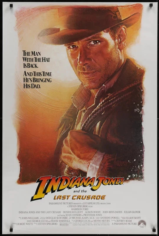 Indiana Jones Last Crusade 1989 Original Intl One Sheet Poster 27x40.5 Struzan