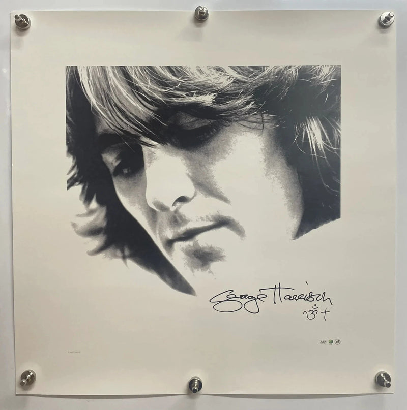 George Harrison Beatles Signed Style Portrait Poster 16x16 Music Memorabilia
