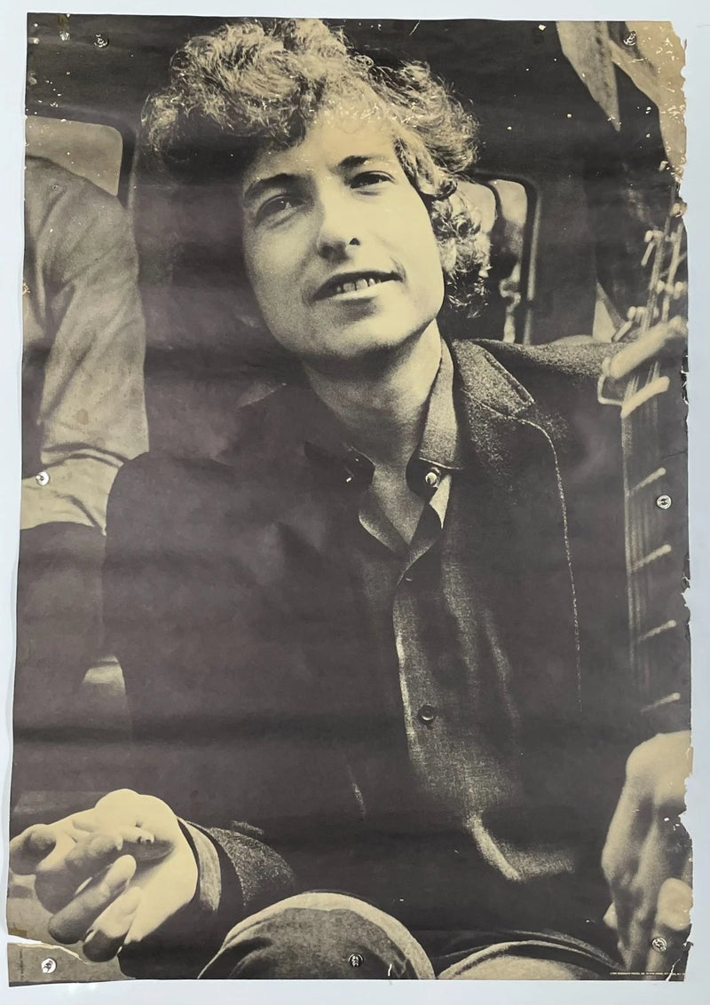 Bob Dylan Vintage Black & White Portrait Poster (1970) 28x41