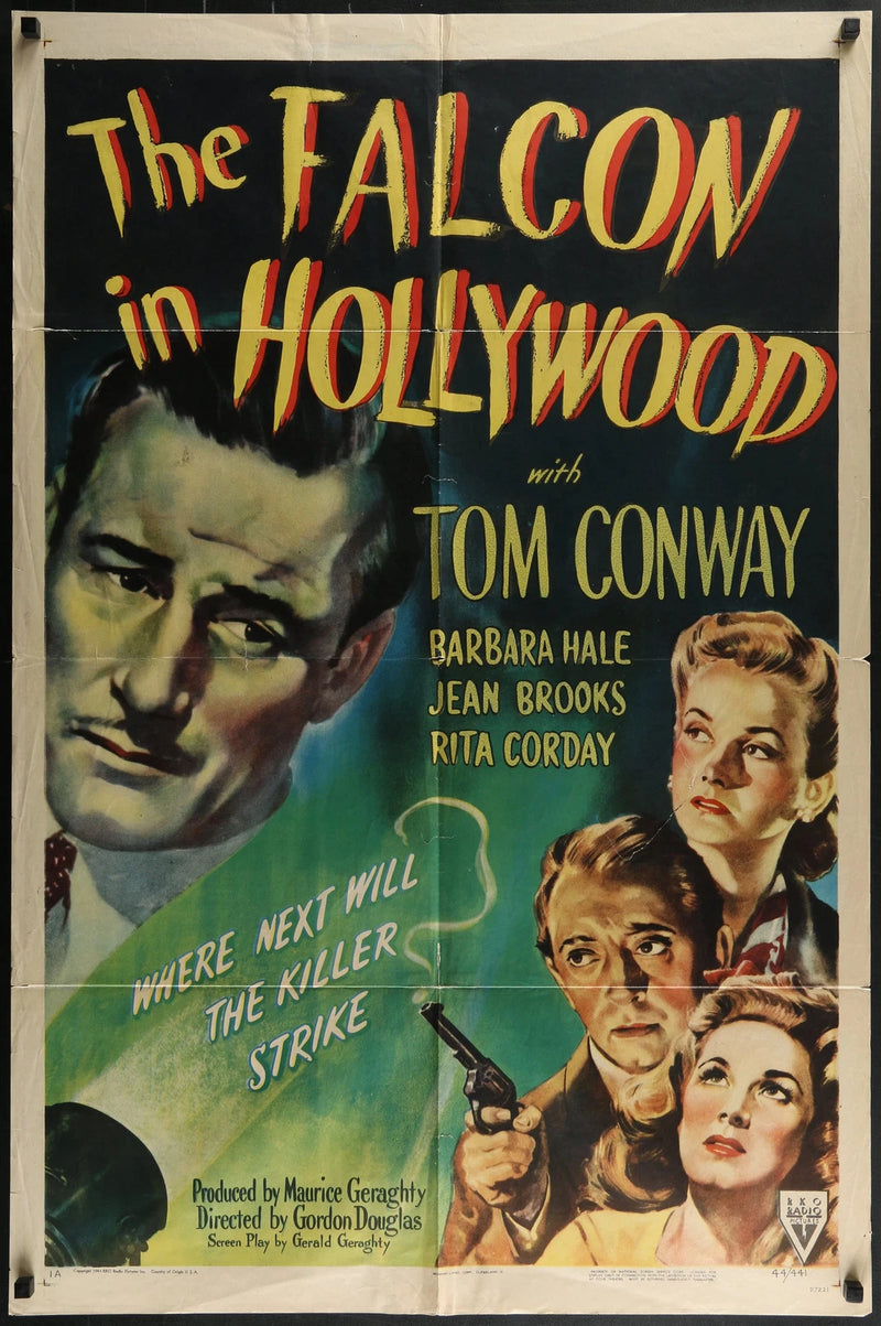 The Falcon in Hollywood (1944) Original One Sheet Poster 27x41 Tom Conway