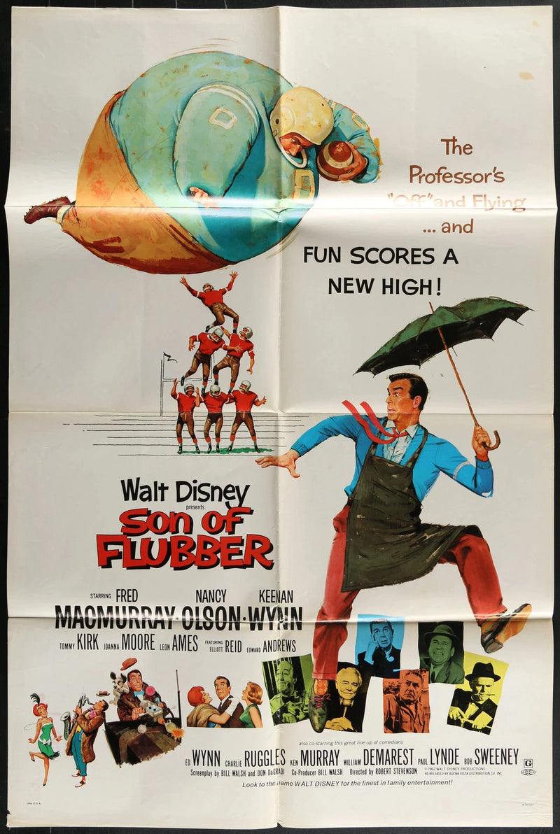 Son of Flubber (1963) Original One Sheet Poster 27x41 Fred MacMurray Walt Disney