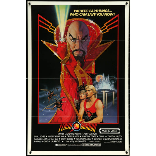 FLASH GORDON (1980) Original Sci-Fi Movie Poster 27x41 Folded Music by Queen