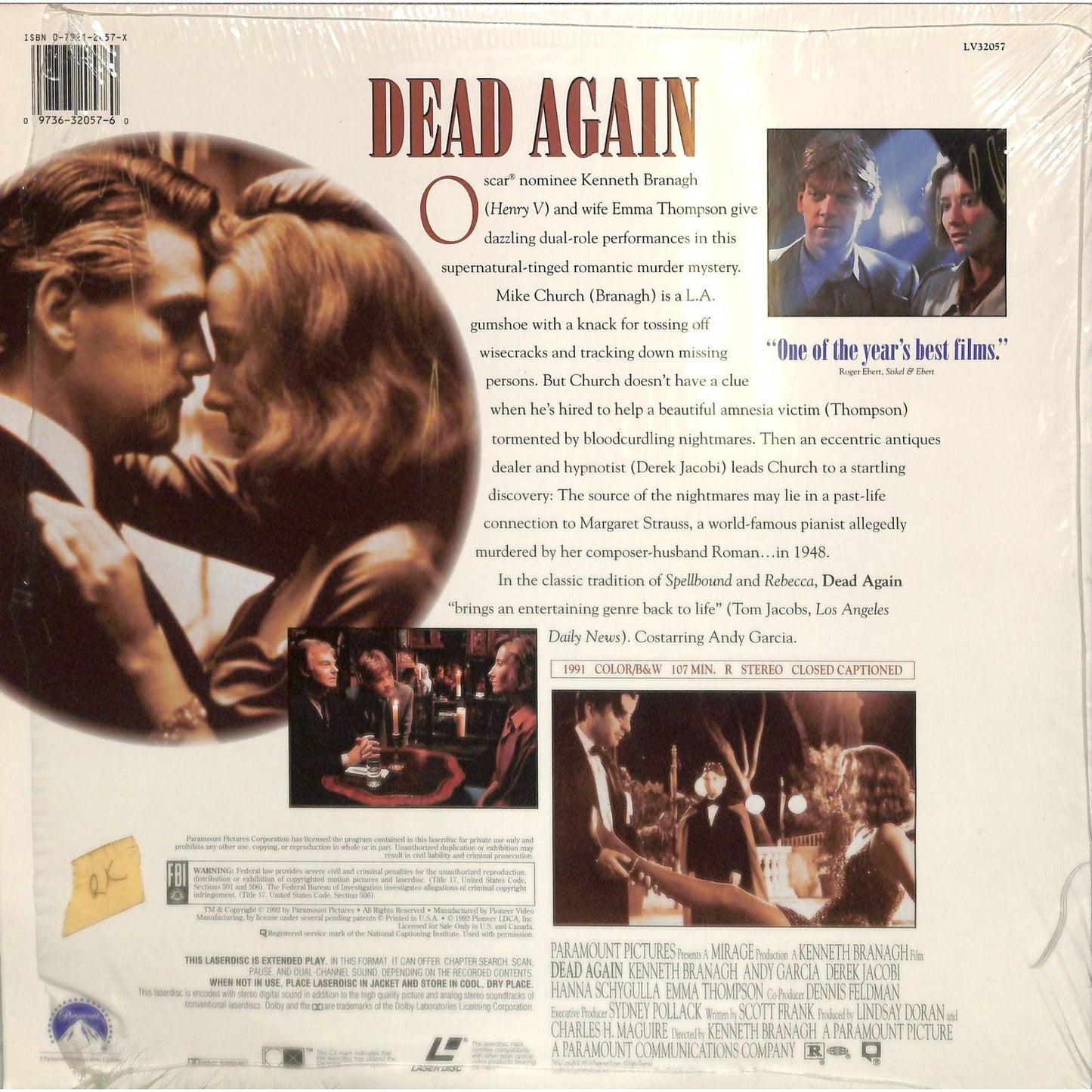 Dead Again (1991) Laserdisc