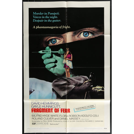 Fragment of Fear (1970) Original Movie Poster Folded 27x41