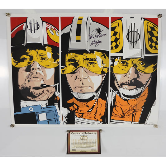 Star Wars Art Print by Joshua Budich w/ Autographs Dennis Lawson & Garrick Hagon