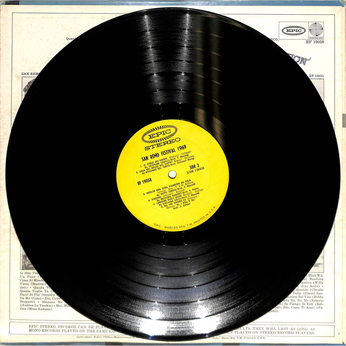 San Remo Festival 1969 Vinyl Record BF 19058