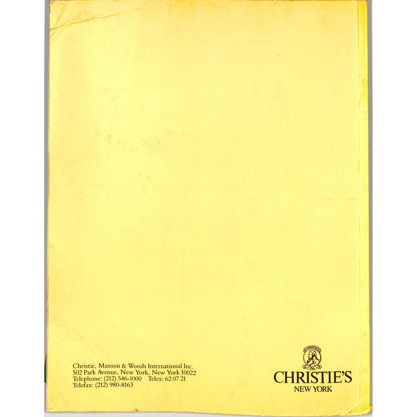 Christie's Contemporary Art Part 2 Auction Catalog May 4, 1989