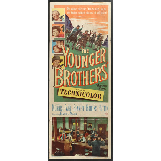 The Younger Brothers (1949) Original Western Insert Movie Poster Folded 14x36