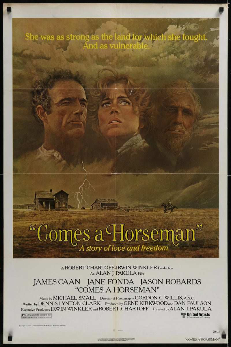Comes a Horseman 1978 Original 27x41 Folded Western Movie Poster Jane Fonda