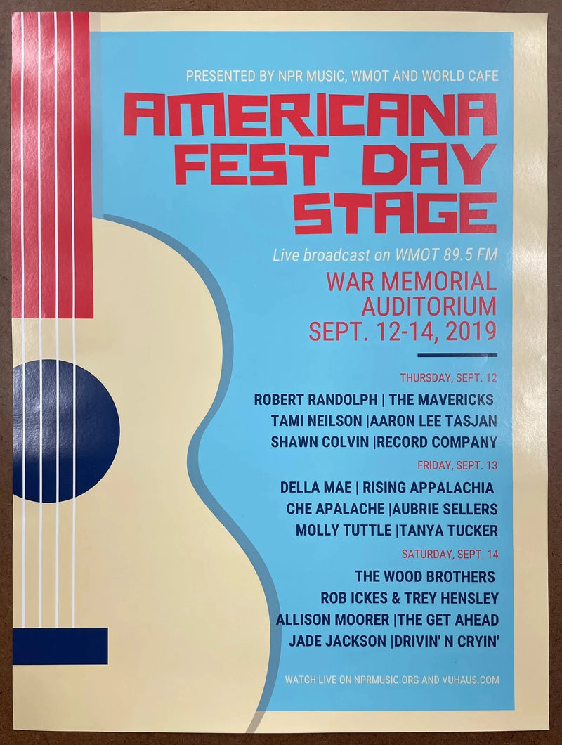 AmericanaFest Day Stage 2019 War Memorial Auditorium Nashville TN Concert Poster