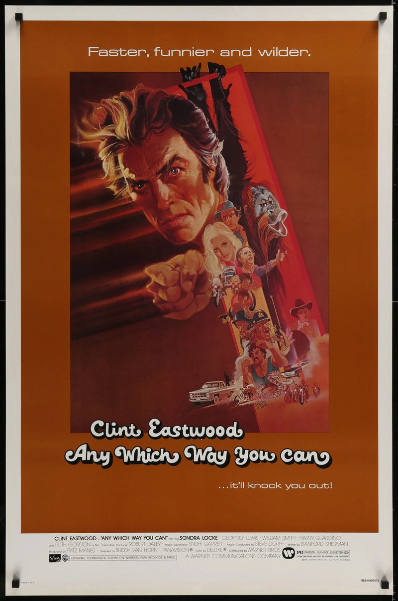 Any Which Way You Can 1980 Original 27x41 Rolled Movie Poster Eastwood