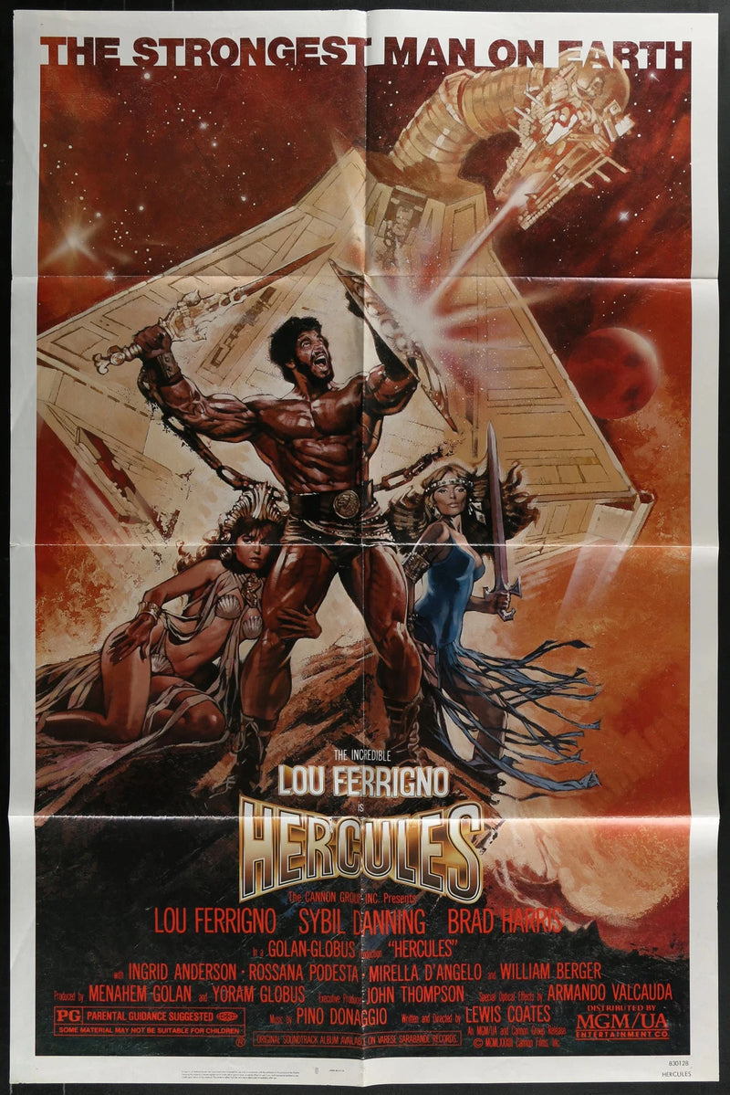 Hercules 1983 Original Movie Poster 27x41 Lou Ferrigno Fantasy Adventure
