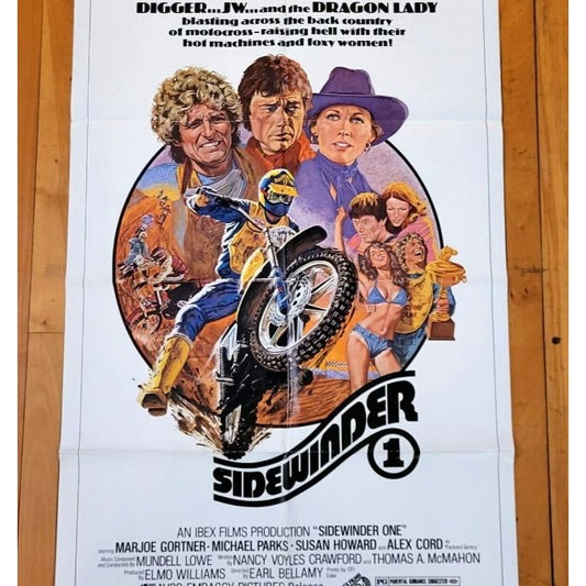 Sidewinder 1 (1977) Original Movie Poster 27x41 Folded Marjoe Gortner