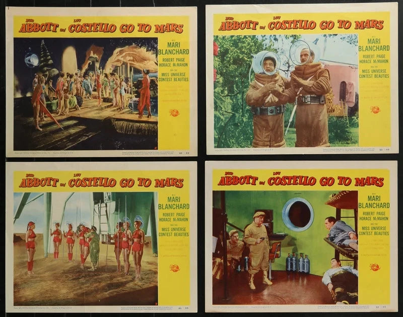 Abbott & Costello Go to Mars 1953 Original 8 Lobby Card Set 11x14 Sci-Fi Comedy