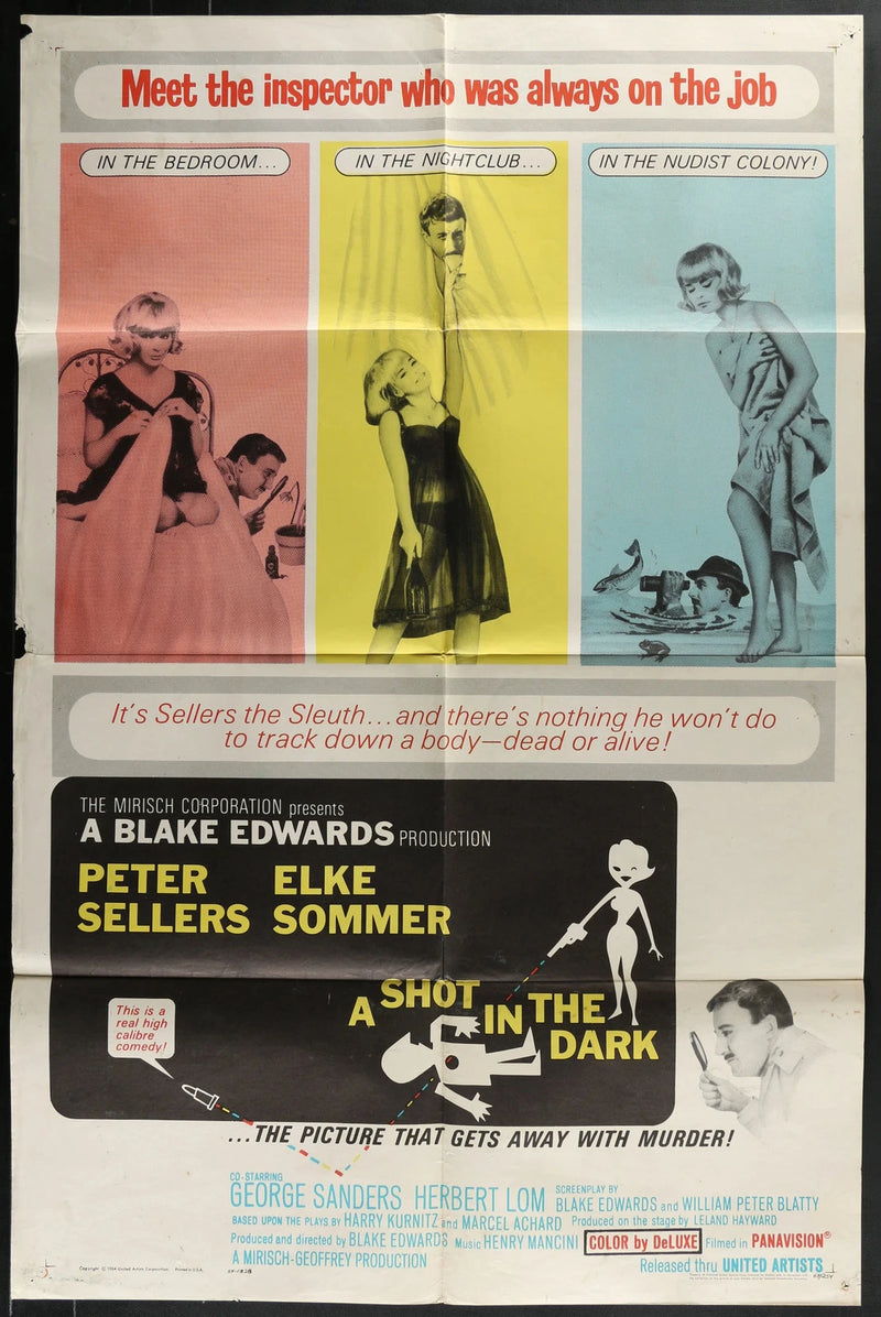 A Shot in the Dark 1964 Peter Sellers Blake Edwards Comedy Poster 27x41