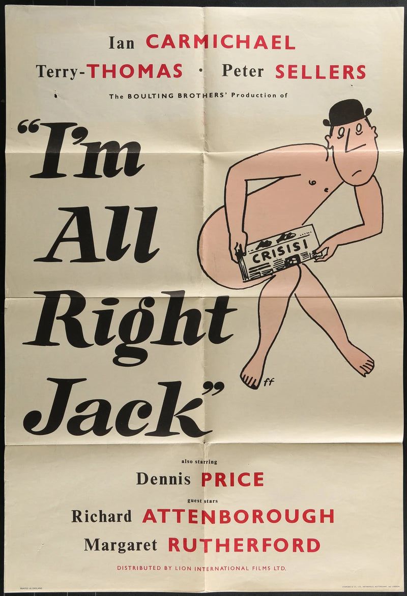 I’m All Right Jack (1959) Original British Movie Poster Foled 27x40