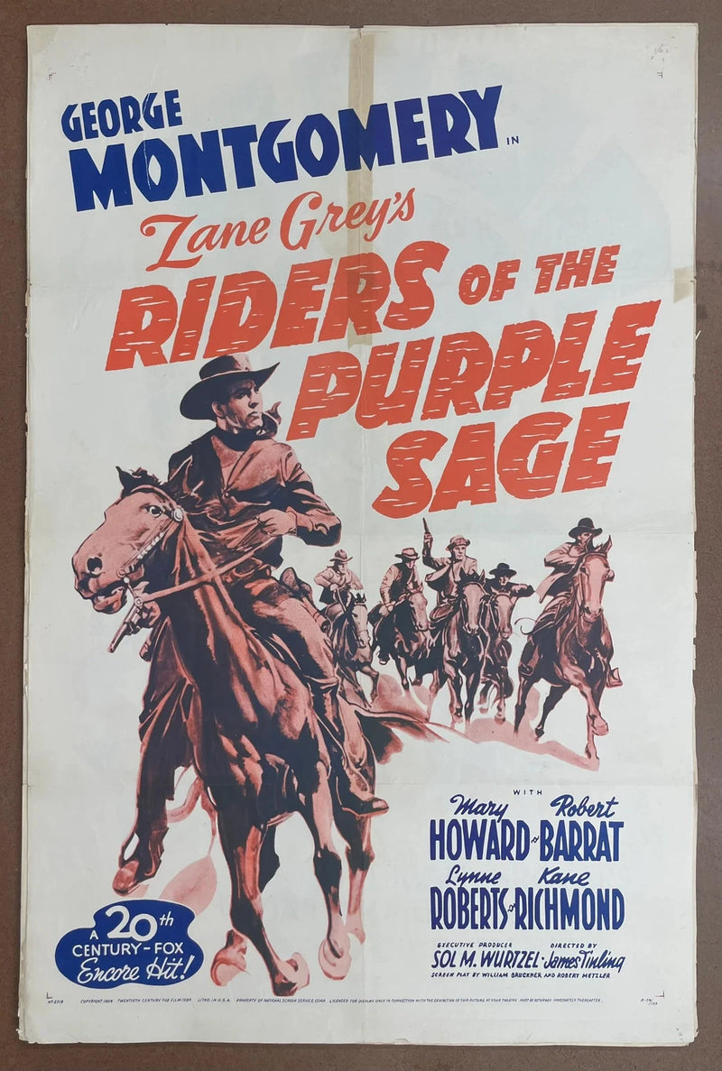 Riders of the Purple Sage 1941 Original US One Sheet Movie Poster