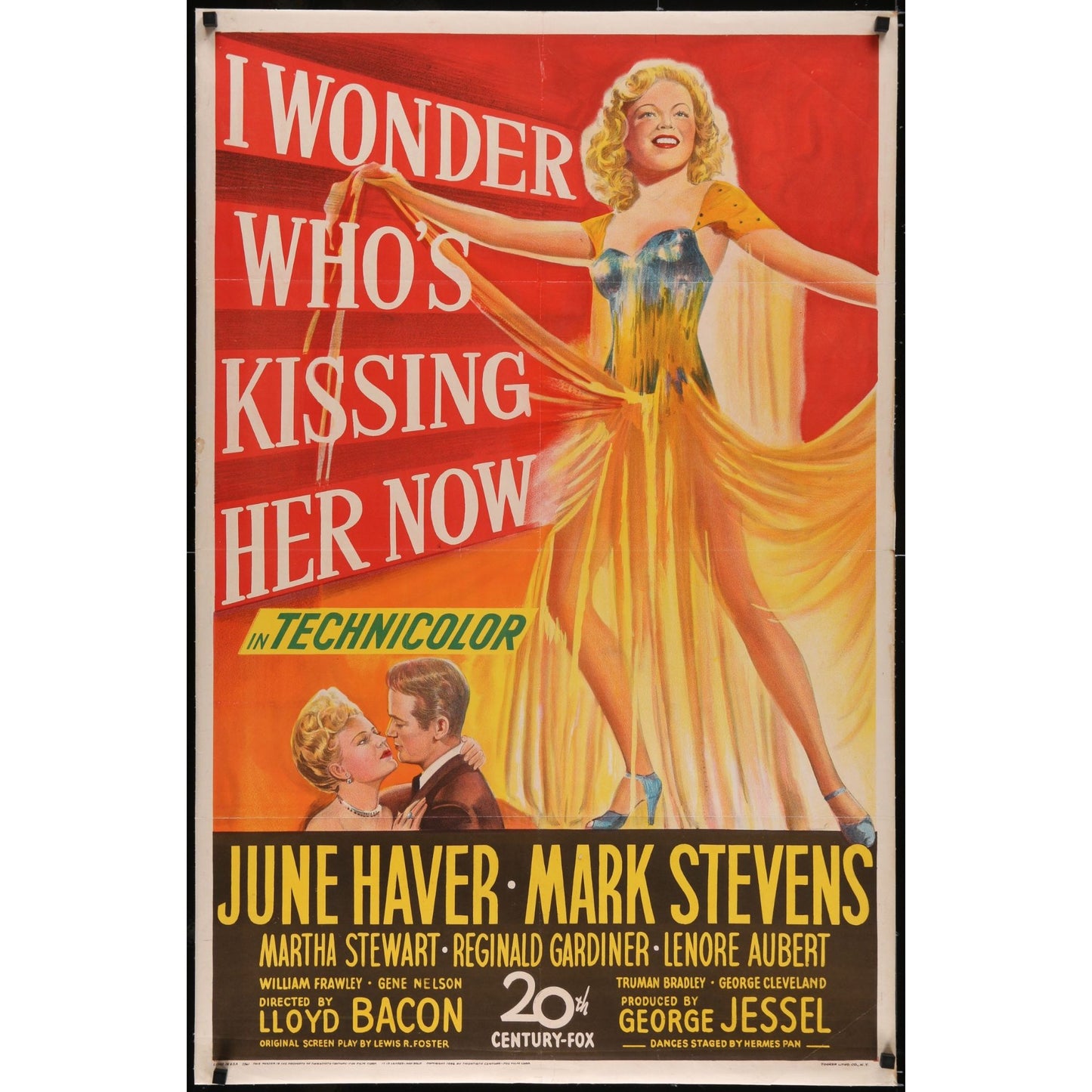 I WONDER WHO'S KISSING HER NOW (1947) Original Linenbacked Movie Poster 27x41