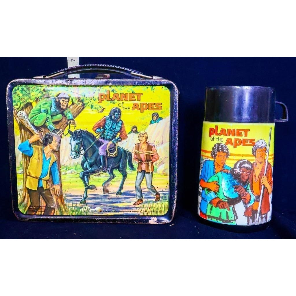 Vintage metal Planet of the Apes lunchbox w/ thermos