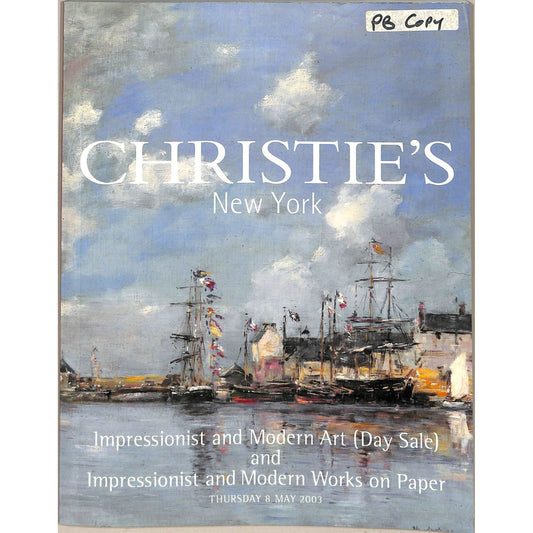 Christie's Impressionist and modern Art Auction Catalog May 8, 2003