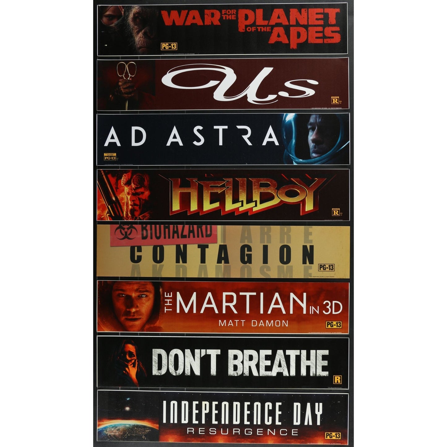 95 Original Movie Theater Mylars Horror Sci-Fi 5x25